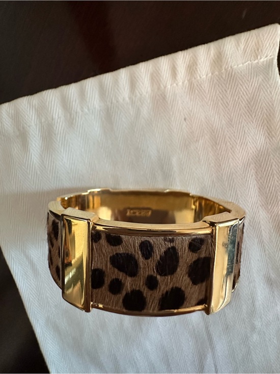 J. Crew Jewelry - J. Crew Gold-Tone Leopard Print Bangle Bracelet